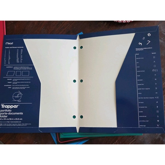 Vtg 6 Pack Mead Trapper Keeper Portfolio 2 Pocket 3 Ring Color Folders 1996 READ - Picture 7 of 16